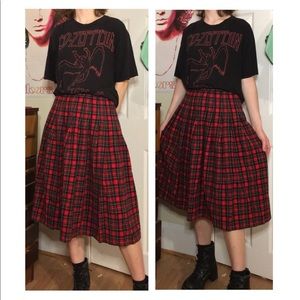 Vintage Pendleton Wool Plaid Midi Skirt